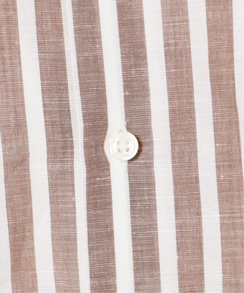 EDIFICE（エディフィス）の「コットン/リネン ストライプ カッタウェイシャツ（シャツ/ブラウス・メンズ・ブルー系その他/ブラウン・SMALL/LARGE/X-LARGE/MEDIUM）」の16枚目の写真