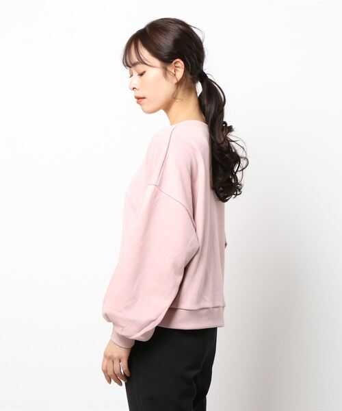 Allamanda(アラマンダ)の「刺繍ラウンドロゴスウェットプルオーバー(Tシャツ/カットソー・レディース・ピンク/オートミール/ホワイト×ピンク・M)」の5枚目の写真