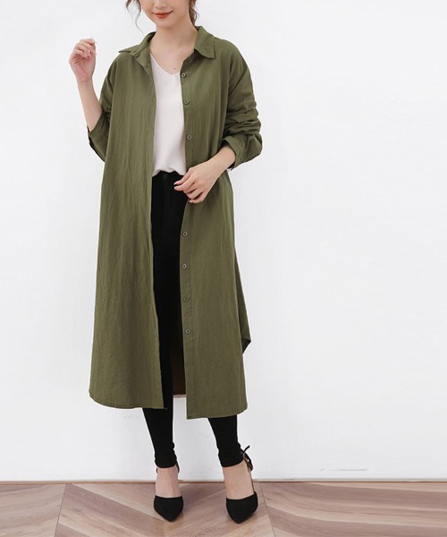 MORABITOPREMIER*モラビト　ベルテットロングシャツワンピース 38 MORABITOPREMIER*モラビト ベルテットロングシャツワンピース 38