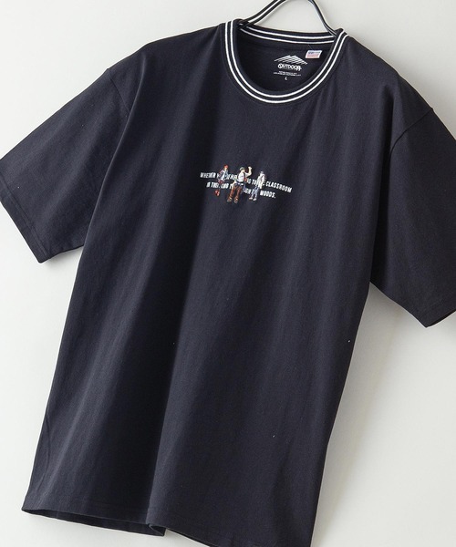 OUTDOOR PRODUCTS APPAREL（アウトドアプロダクツアパレル）の「USAコットン ラインリブTシャツ ヘビーウェイト ルーズシルエット（Tシャツ/カットソー・メンズ・ブラック系その他/カーキ/ブラウン/ブラック/ホワイト系その他/パープル/ネイビー/その他1/ホワイト・MEDIUM/LARGE/X-LARGE）」の5枚目の写真