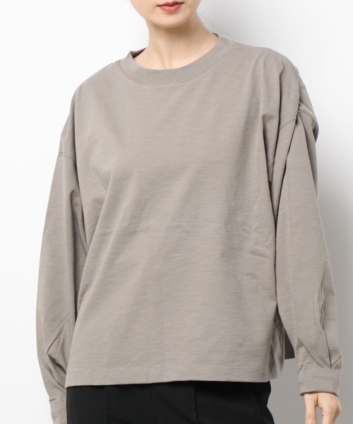 RNA-N(アールエヌエーエヌ)の「M1817 スラブプレーティングルーズプルオーバー(Tシャツ/カットソー・レディース・ブルー/グレイッシュベージュ/キナリ・MEDIUM)」の7枚目の写真