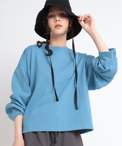 RNA-N(アールエヌエーエヌ)の「M1817 スラブプレーティングルーズプルオーバー(Tシャツ/カットソー・レディース・ブルー/グレイッシュベージュ/キナリ・MEDIUM)」の16枚目の写真