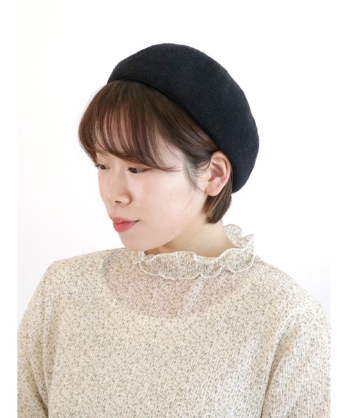 ehka sopo(エヘカソポ)の「コットンベレー帽(ハンチング/ベレー帽・レディース・オフホワイト/オレンジ/ブラック・フリ-)」の3枚目の写真