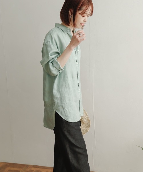 URBAN RESEARCH DOORS（アーバンリサーチドアーズ）の「リネンワイドシャツ（シャツ/ブラウス・レディース・チャコールグレー/オフホワイト/ピンク/ミント・1）」の18枚目の写真