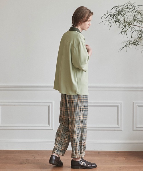 WONDER WONDER（ワンダーワンダー）の「バイカラーライン トロミシャツ（シャツ/ブラウス・メンズ・ベージュ/ネイビー/グリーン系その他・S/M/L）」の13枚目の写真