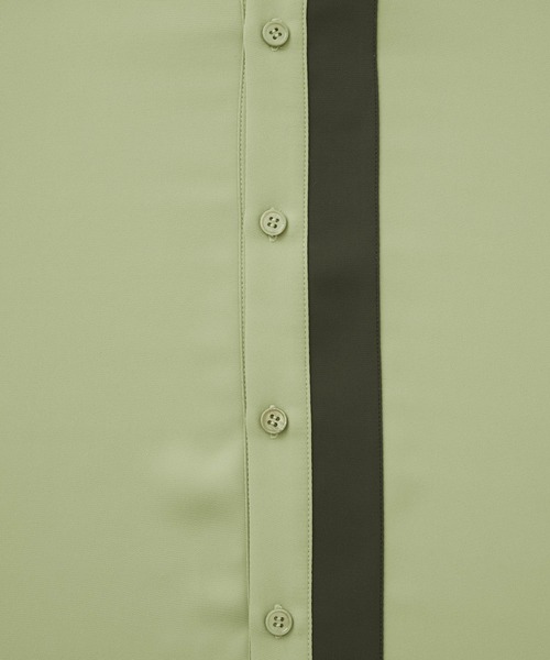 WONDER WONDER（ワンダーワンダー）の「バイカラーライン トロミシャツ（シャツ/ブラウス・メンズ・ベージュ/ネイビー/グリーン系その他・S/M/L）」の4枚目の写真