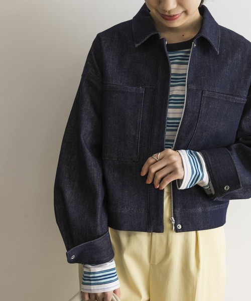 URBAN RESEARCH（アーバンリサーチ）の「クロップド丈デニムジャケット（デニムジャケット・レディース・ホワイト/ブルー系その他・FREE）」の20枚目の写真