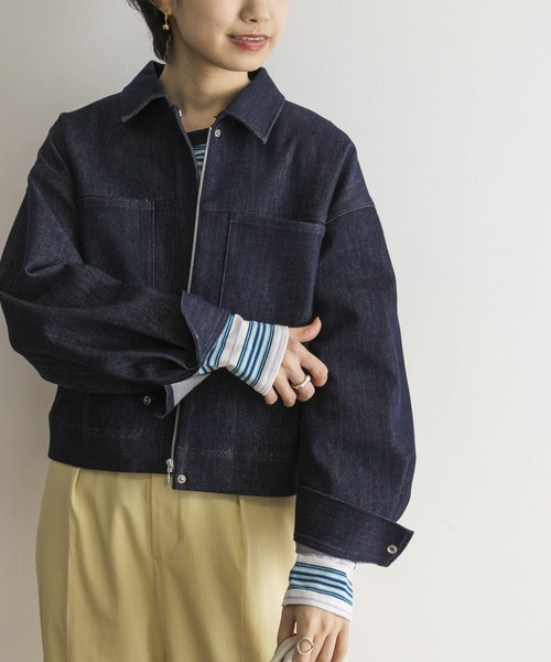 URBAN RESEARCH（アーバンリサーチ）の「クロップド丈デニムジャケット（デニムジャケット・レディース・ホワイト/ブルー系その他・FREE）」の21枚目の写真