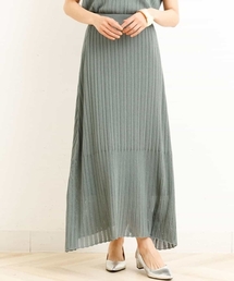 MK MICHEL KLEIN | 【洗える】レース柄ニットフレアスカート(スカート)