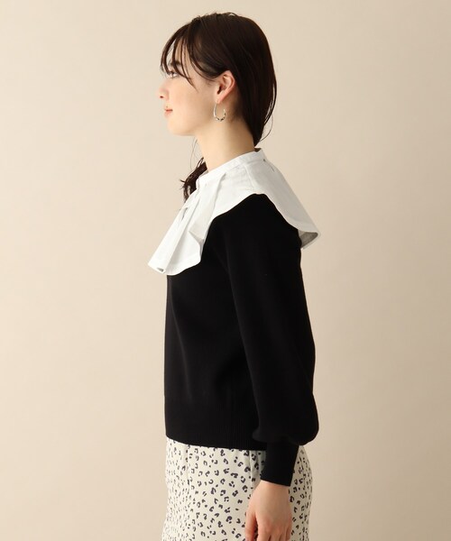 OPAQUE.CLIP（オペークドットクリップ）の「◆異素材カラーデザインニット（ニット/セーター・レディース・ブラック/グレー・38）」の4枚目の写真