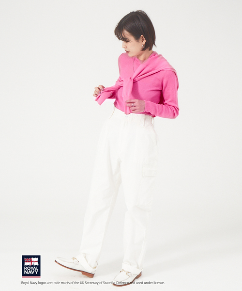 Rouge vif（ルージュヴィフ）の「【ROYAL NAVY】【XSサイズあり】別注カーゴパンツ（カーゴパンツ・レディース・カーキ/ホワイト・36/34）」の4枚目の写真