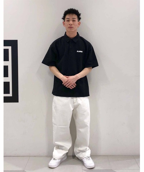 XLARGE（エクストララージ）の「STANDARD LOGO BIG POLO SHIRT（Tシャツ/カットソー・メンズ・ネイビー/ブラック/ベージュ/グリーン・M/L/S/XL）」の17枚目の写真