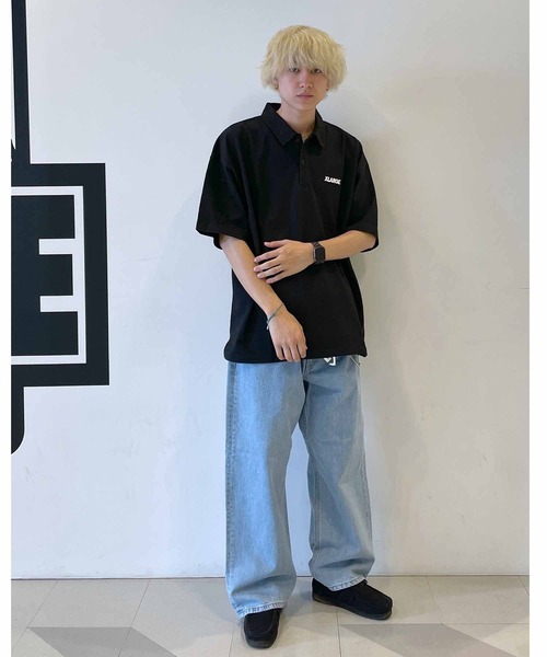 XLARGE（エクストララージ）の「STANDARD LOGO BIG POLO SHIRT（Tシャツ/カットソー・メンズ・ネイビー/ブラック/ベージュ/グリーン・M/L/S/XL）」の20枚目の写真