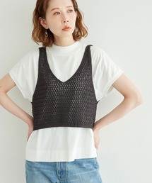 透かし編みニットベスト