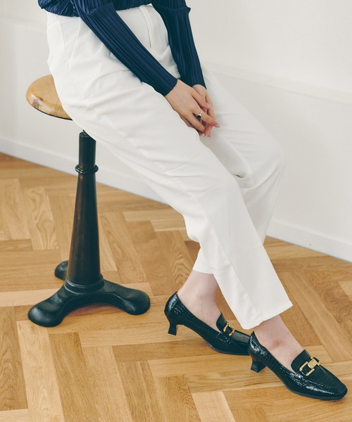 Lamoa(ラモア)の「Lamoa/クロコデザイン ヒール ビットローファー(ローファー・レディース・ホワイト/ブラック/ブラウン・38/36)」の6枚目の写真