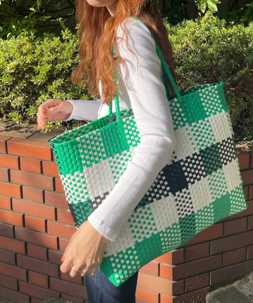 GIMME GIMME（ギミーギミー）の「【GIMME GIMME】Basket bag gima22s005（かごバッグ・レディース・グリーン・FREE）」の2枚目の写真