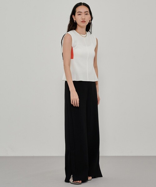 CITY TOKYO（シティトウキョウ）の「フレアノースリーブサマーニット（ニット/セーター・レディース・ホワイト/ライトブルー/ブラック/ライトグリーン・FREE）」の5枚目の写真