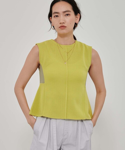 CITY TOKYO（シティトウキョウ）の「フレアノースリーブサマーニット（ニット/セーター・レディース・ホワイト/ライトブルー/ブラック/ライトグリーン・FREE）」の10枚目の写真