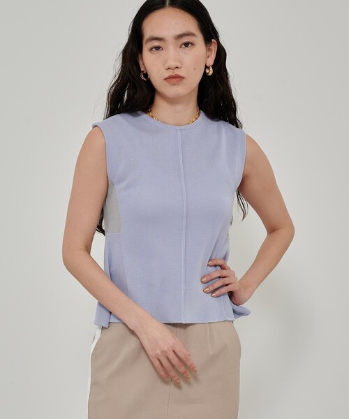 CITY TOKYO（シティトウキョウ）の「フレアノースリーブサマーニット（ニット/セーター・レディース・ホワイト/ライトブルー/ブラック/ライトグリーン・FREE）」の12枚目の写真