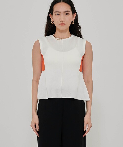 CITY TOKYO（シティトウキョウ）の「フレアノースリーブサマーニット（ニット/セーター・レディース・ホワイト/ライトブルー/ブラック/ライトグリーン・FREE）」の15枚目の写真