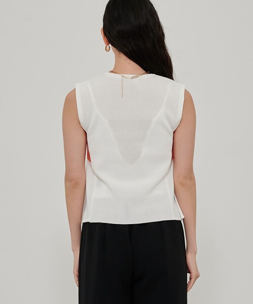 CITY TOKYO（シティトウキョウ）の「フレアノースリーブサマーニット（ニット/セーター・レディース・ホワイト/ライトブルー/ブラック/ライトグリーン・FREE）」の17枚目の写真