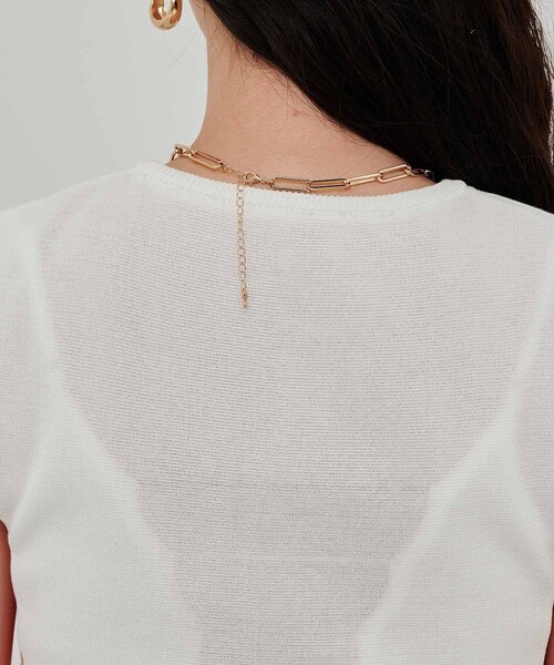 CITY TOKYO（シティトウキョウ）の「フレアノースリーブサマーニット（ニット/セーター・レディース・ホワイト/ライトブルー/ブラック/ライトグリーン・FREE）」の20枚目の写真