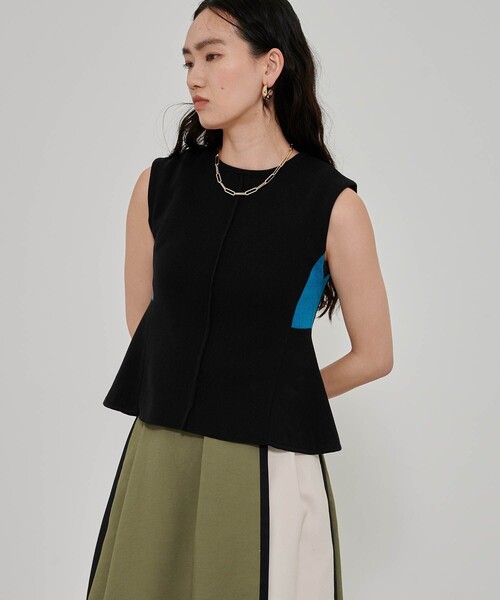 CITY TOKYO（シティトウキョウ）の「フレアノースリーブサマーニット（ニット/セーター・レディース・ホワイト/ライトブルー/ブラック/ライトグリーン・FREE）」の22枚目の写真