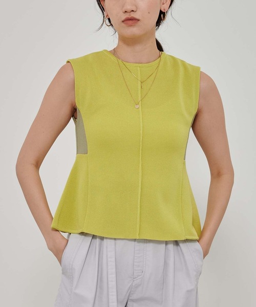 CITY TOKYO（シティトウキョウ）の「フレアノースリーブサマーニット（ニット/セーター・レディース・ホワイト/ライトブルー/ブラック/ライトグリーン・FREE）」の4枚目の写真