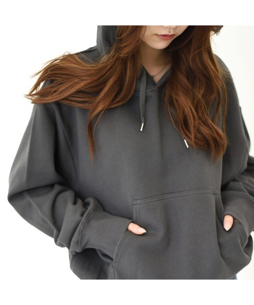 VIBGYOR Women（ヴィブジョー　ウィメン）の「ヘビーウエイト裏毛BIGシルエットパーカー(QTC)（パーカー・レディース・ダークベージュ/チャコールグレー/ダークネイビー/杢グレー/ブラック・LARGE/MEDIUM/X-LARGE）」の7枚目の写真