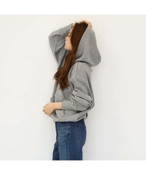 VIBGYOR Women（ヴィブジョー　ウィメン）の「ヘビーウエイト裏毛BIGシルエットパーカー(QTC)（パーカー・レディース・ダークベージュ/チャコールグレー/ダークネイビー/杢グレー/ブラック・LARGE/MEDIUM/X-LARGE）」の8枚目の写真