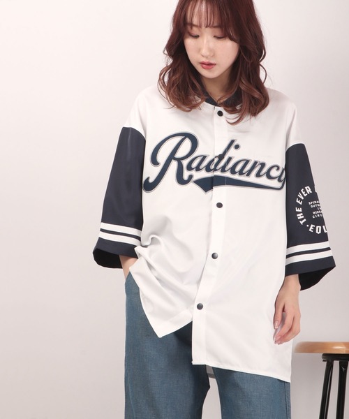 A.T,C in the attic homme(エーティーシーインジアティックオム)の「スタジアムロゴ ビッグシルエット ベースボールシャツ(シャツ/ブラウス・メンズ・ホワイト/ブラック/グリーン・M/L)」の2枚目の写真