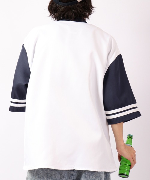 A.T,C in the attic homme(エーティーシーインジアティックオム)の「スタジアムロゴ ビッグシルエット ベースボールシャツ(シャツ/ブラウス・メンズ・ホワイト/ブラック/グリーン・M/L)」の14枚目の写真