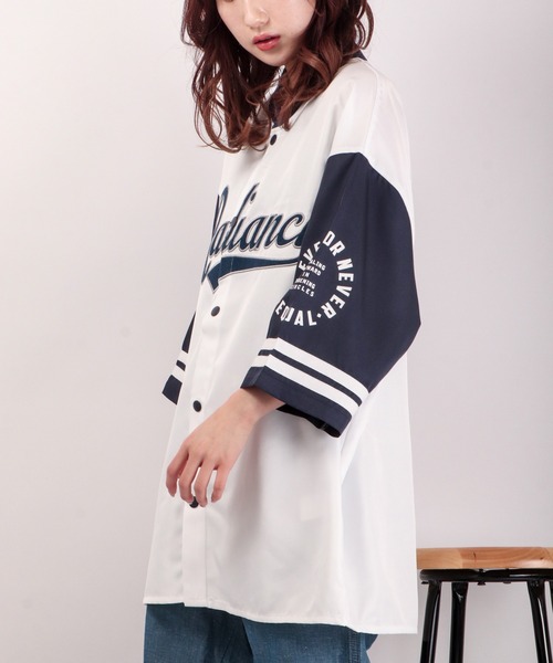 A.T,C in the attic homme(エーティーシーインジアティックオム)の「スタジアムロゴ ビッグシルエット ベースボールシャツ(シャツ/ブラウス・メンズ・ホワイト/ブラック/グリーン・M/L)」の9枚目の写真