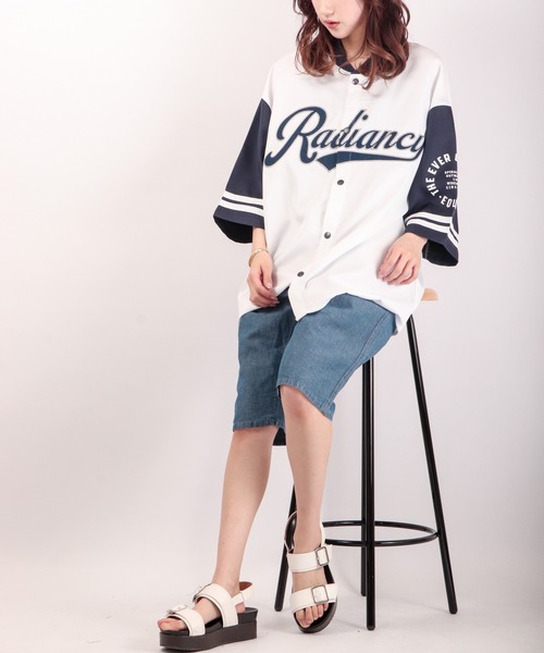 A.T,C in the attic homme(エーティーシーインジアティックオム)の「スタジアムロゴ ビッグシルエット ベースボールシャツ(シャツ/ブラウス・メンズ・ホワイト/ブラック/グリーン・M/L)」の10枚目の写真
