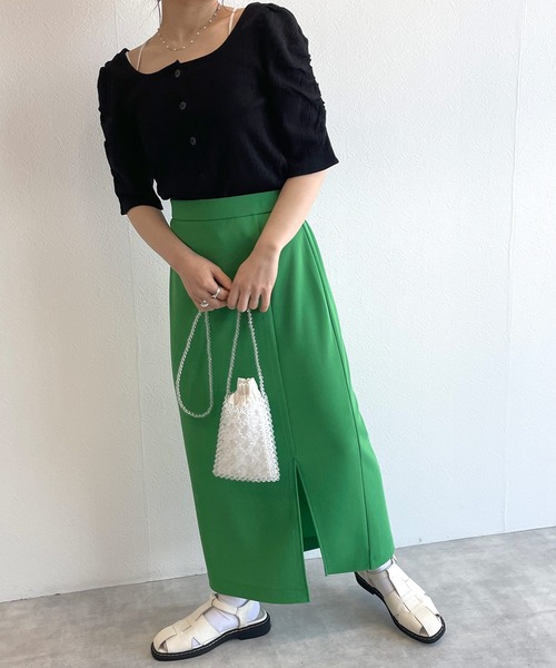 w closet（ダブルクローゼット）の「シャーリングスリーブ2WAYプルオーバー（Tシャツ/カットソー・レディース・ブラック/オフホワイト/ライム・FREE）」の21枚目の写真