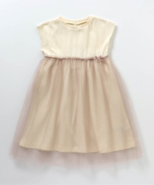 apres les cours（アプレレクール）の「WEB限定 チュール切替カットソードッキングワンピース（ワンピース・キッズ・ピンク/アイボリー/グリーン・80/110/100/130/120/140/90）」の5枚目の写真