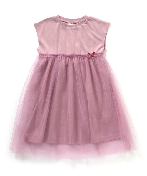 apres les cours（アプレレクール）の「WEB限定 チュール切替カットソードッキングワンピース（ワンピース・キッズ・ピンク/アイボリー/グリーン・80/110/100/130/120/140/90）」の7枚目の写真