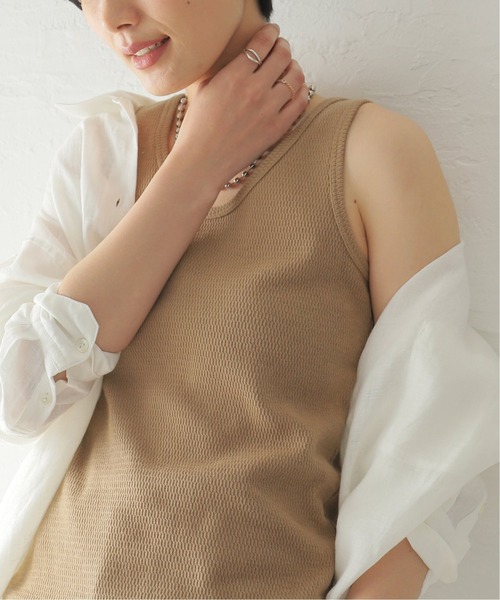 JOURNAL STANDARD（ジャーナルスタンダード）の「サーマルコットン2WAYタンクトップ（タンクトップ・レディース・ホワイト/アイボリー/タン/ブラック系その他・FREE）」の10枚目の写真