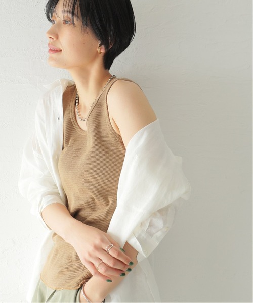 JOURNAL STANDARD（ジャーナルスタンダード）の「サーマルコットン2WAYタンクトップ（タンクトップ・レディース・ホワイト/アイボリー/タン/ブラック系その他・FREE）」の9枚目の写真