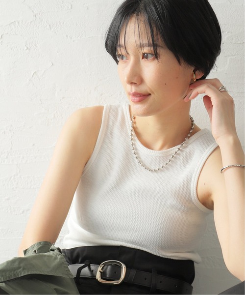 JOURNAL STANDARD（ジャーナルスタンダード）の「サーマルコットン2WAYタンクトップ（タンクトップ・レディース・ホワイト/アイボリー/タン/ブラック系その他・FREE）」の6枚目の写真