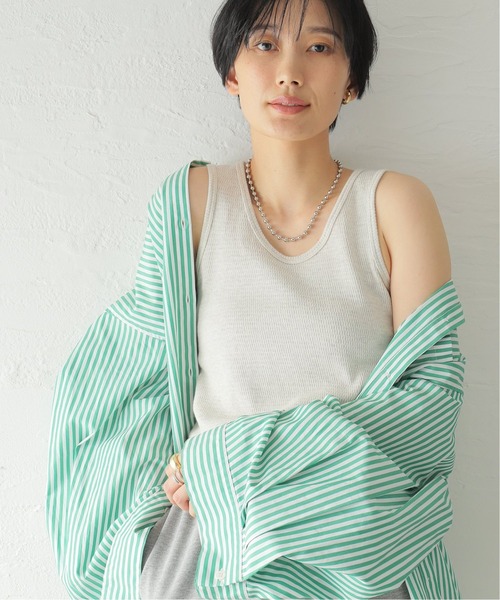 JOURNAL STANDARD（ジャーナルスタンダード）の「サーマルコットン2WAYタンクトップ（タンクトップ・レディース・ホワイト/アイボリー/タン/ブラック系その他・FREE）」の7枚目の写真