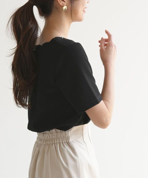 rps（アールピーエス）の「ＢＡＣＫレースアップふくれジャガードプルオーバー（その他トップス・レディース・ブラック/ネイビー/オフホワイト・M）」の20枚目の写真