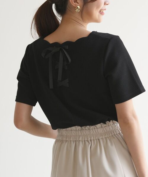 rps（アールピーエス）の「ＢＡＣＫレースアップふくれジャガードプルオーバー（その他トップス・レディース・ブラック/ネイビー/オフホワイト・M）」の21枚目の写真