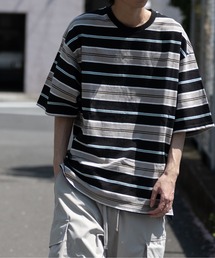 【13】ヘビーウェイトマルチボーダー半袖Tシャツ