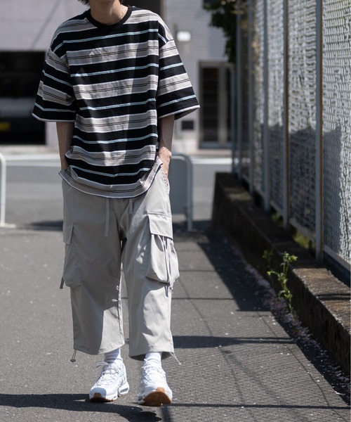 JOHN'S CLOSET(ジョンズクローゼット)の「【13】ヘビーウェイトマルチボーダー半袖Tシャツ(Tシャツ/カットソー・メンズ・オフホワイト/ブラック/グリーン/マスタード/グレー・MEDIUM/LARGE)」の13枚目の写真