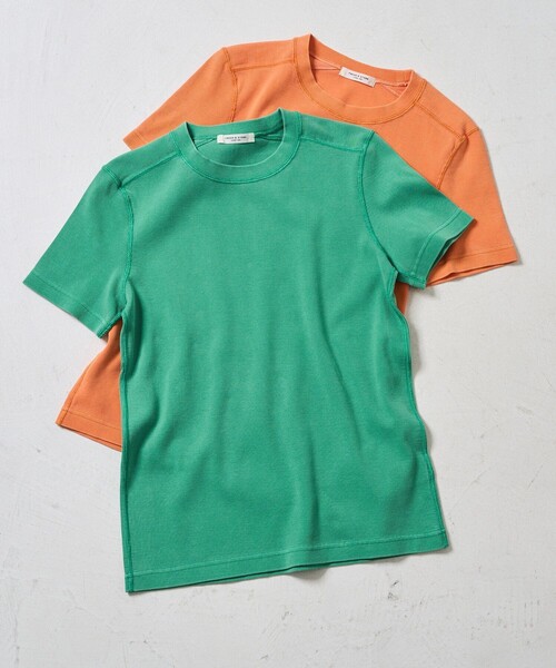 FREAK'S STORE（フリークスストア）の「ピグメント半袖ミニＴシャツ（Tシャツ/カットソー・レディース・ブラック/ピンク/オレンジ/グリーン・ﾌﾘ-）」の3枚目の写真