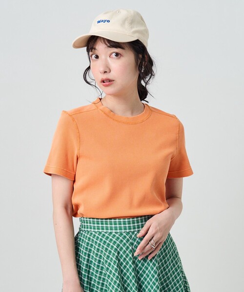 FREAK'S STORE（フリークスストア）の「ピグメント半袖ミニＴシャツ（Tシャツ/カットソー・レディース・ブラック/ピンク/オレンジ/グリーン・ﾌﾘ-）」の6枚目の写真