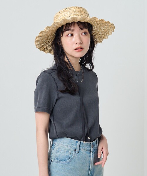 FREAK'S STORE（フリークスストア）の「ピグメント半袖ミニＴシャツ（Tシャツ/カットソー・レディース・ブラック/ピンク/オレンジ/グリーン・ﾌﾘ-）」の16枚目の写真