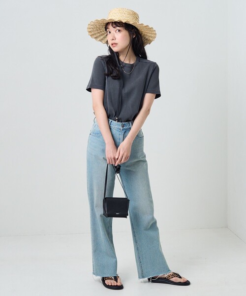 FREAK'S STORE（フリークスストア）の「ピグメント半袖ミニＴシャツ（Tシャツ/カットソー・レディース・ブラック/ピンク/オレンジ/グリーン・ﾌﾘ-）」の17枚目の写真