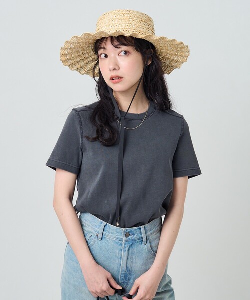 FREAK'S STORE（フリークスストア）の「ピグメント半袖ミニＴシャツ（Tシャツ/カットソー・レディース・ブラック/ピンク/オレンジ/グリーン・ﾌﾘ-）」の19枚目の写真